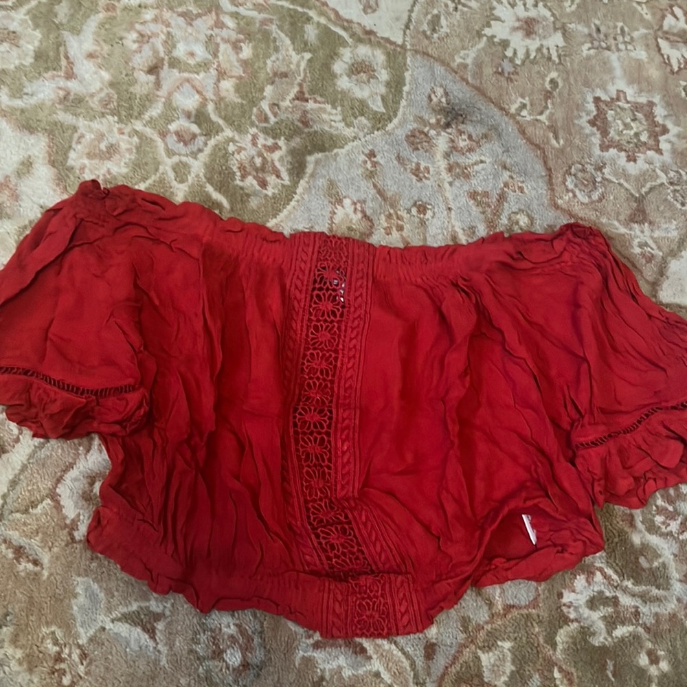 Red crop top
